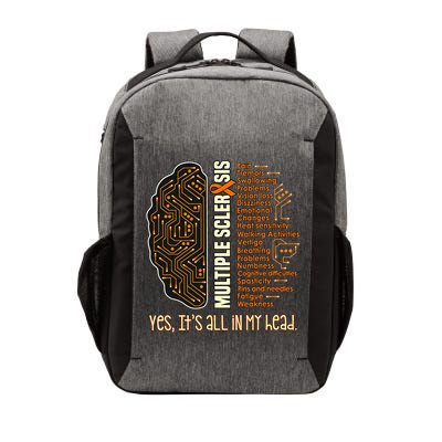 Yes It's All In My Head Multiple Sclerosis Ribbon Brain Vector Backpack