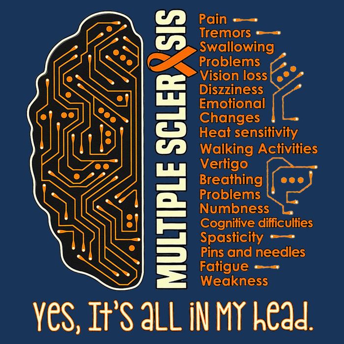Yes It's All In My Head Multiple Sclerosis Ribbon Brain Infant Baby Jersey Bodysuit