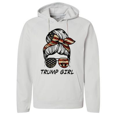 Yes IM A Trump Girl Get Over It Trump 2024 Election Gifts Performance Fleece Hoodie