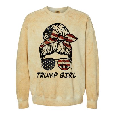 Yes IM A Trump Girl Get Over It Trump 2024 Election Gifts Colorblast Crewneck Sweatshirt