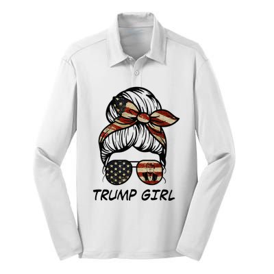 Yes IM A Trump Girl Get Over It Trump 2024 Election Gifts Silk Touch Performance Long Sleeve Polo