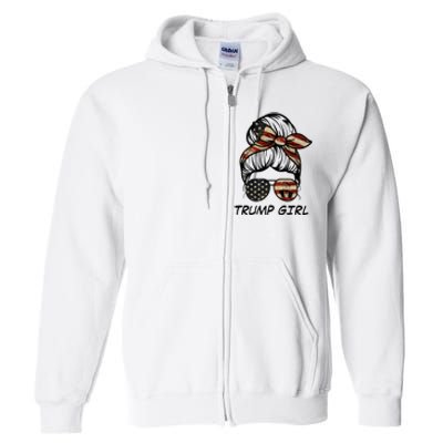 Yes IM A Trump Girl Get Over It Trump 2024 Election Gifts Full Zip Hoodie