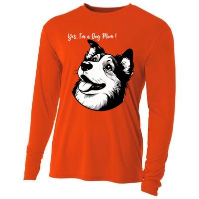 Yes Im A Dog Mom Displays Love For This Lovely Pet Cooling Performance Long Sleeve Crew