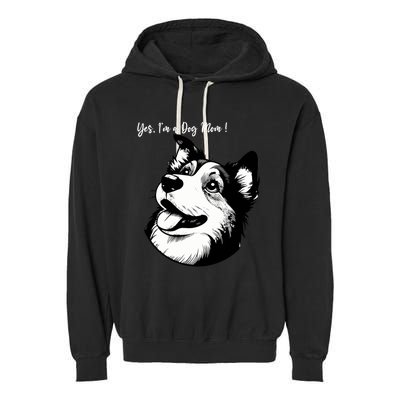 Yes Im A Dog Mom Displays Love For This Lovely Pet Garment-Dyed Fleece Hoodie