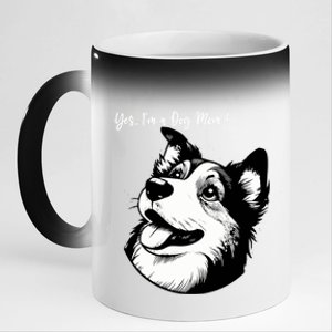 Yes Im A Dog Mom Displays Love For This Lovely Pet 11oz Black Color Changing Mug