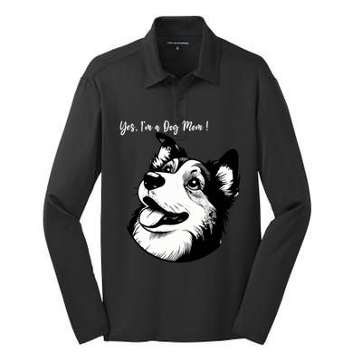 Yes Im A Dog Mom Displays Love For This Lovely Pet Silk Touch Performance Long Sleeve Polo