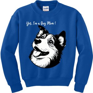 Yes Im A Dog Mom Displays Love For This Lovely Pet Kids Sweatshirt