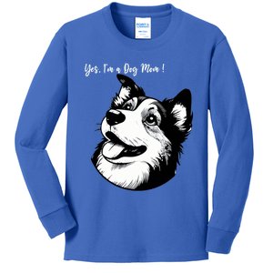 Yes Im A Dog Mom Displays Love For This Lovely Pet Kids Long Sleeve Shirt