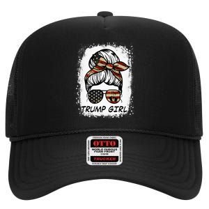 Yes IM A Trump Girl Get Over It Trump 2024 Election High Crown Mesh Back Trucker Hat