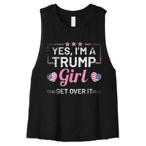 Yes Im A Trump Girl Get Over It Donald Trump Women's Racerback Cropped Tank