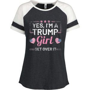 Yes Im A Trump Girl Get Over It Donald Trump Enza Ladies Jersey Colorblock Tee