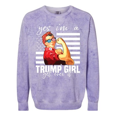 Yes Im A Trump Girl Get Over It Trump 2020 Colorblast Crewneck Sweatshirt