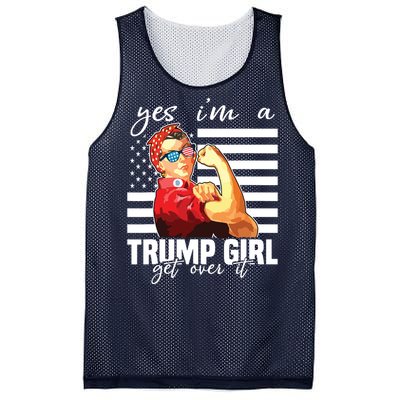 Yes Im A Trump Girl Get Over It Trump 2020 Mesh Reversible Basketball Jersey Tank