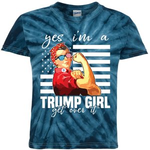 Yes Im A Trump Girl Get Over It Trump 2020 Kids Tie-Dye T-Shirt