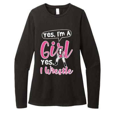 Yes Im A Yes I Wrestle Wrestler Gift Womens CVC Long Sleeve Shirt