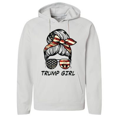 Yes Im A Trump Girl Get Over It Trump 2024 Election Gifts Performance Fleece Hoodie