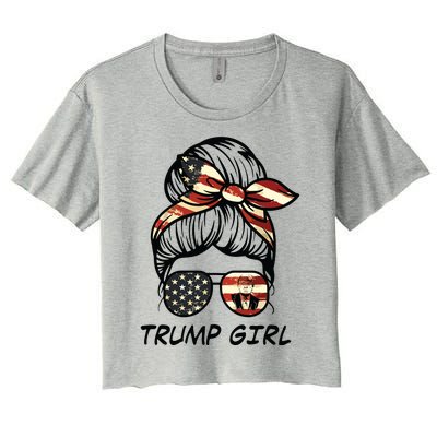 Yes Im A Trump Girl Get Over It Trump 2024 Election Gifts Women's Crop Top Tee