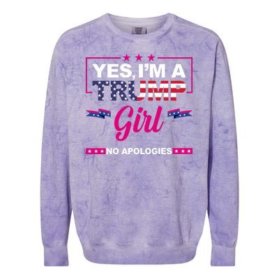 Yes Im A Trump Girl No Apologies 2024 Election Colorblast Crewneck Sweatshirt