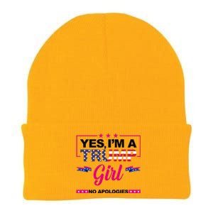 Yes Im A Trump Girl No Apologies 2024 Election Knit Cap Winter Beanie