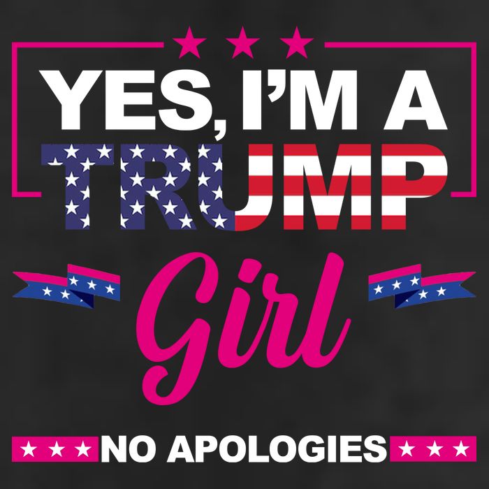 Yes Im A Trump Girl No Apologies 2024 Election 7 Panel Mesh Trucker Snapback Hat