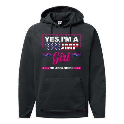 Yes Im A Trump Girl No Apologies 2024 Election Performance Fleece Hoodie