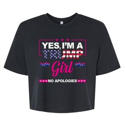 Yes Im A Trump Girl No Apologies 2024 Election Bella+Canvas Jersey Crop Tee