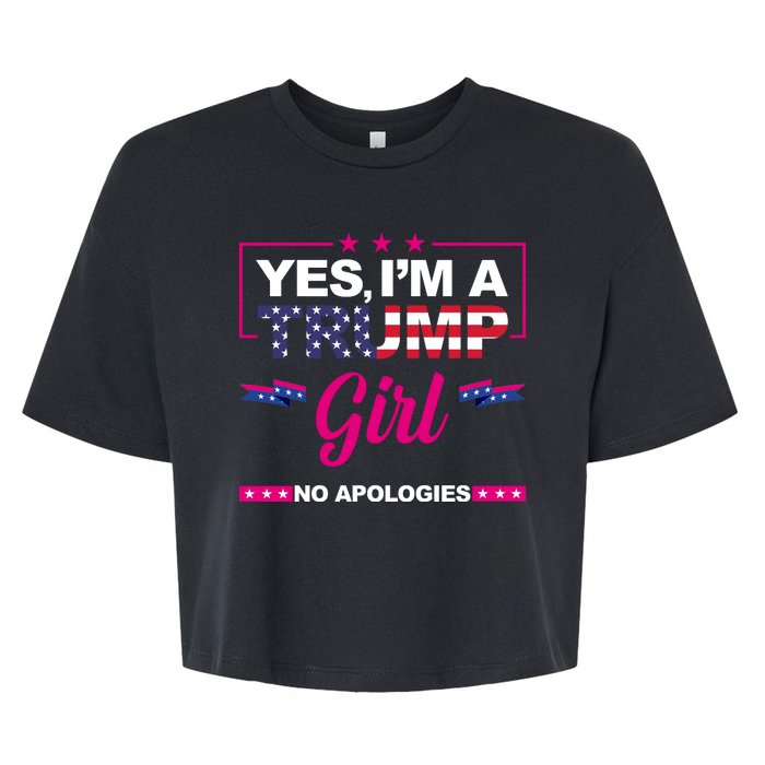 Yes Im A Trump Girl No Apologies 2024 Election Bella+Canvas Jersey Crop Tee