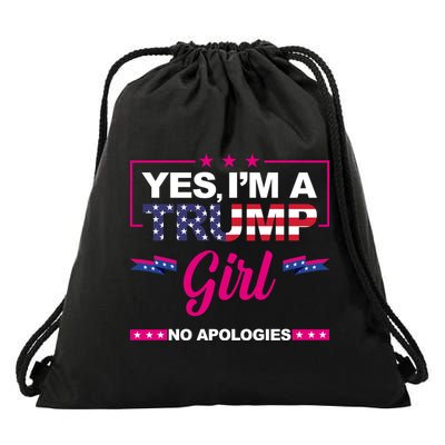 Yes Im A Trump Girl No Apologies 2024 Election Drawstring Bag