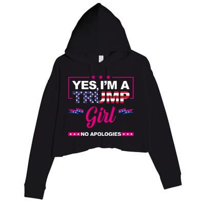 Yes Im A Trump Girl No Apologies 2024 Election Crop Fleece Hoodie