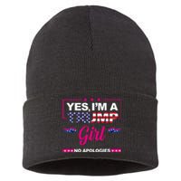 Yes Im A Trump Girl No Apologies 2024 Election Sustainable Knit Beanie