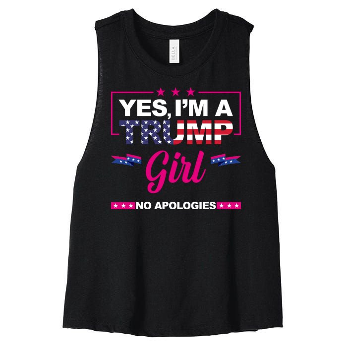 Yes Im A Trump Girl No Apologies 2024 Election Women's Racerback Cropped Tank