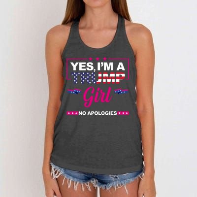 Yes Im A Trump Girl No Apologies 2024 Election Women's Knotted Racerback Tank