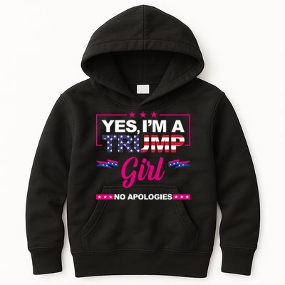 Yes Im A Trump Girl No Apologies 2024 Election Kids Hoodie