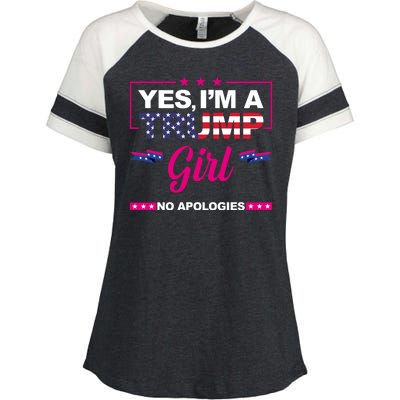 Yes Im A Trump Girl No Apologies 2024 Election Enza Ladies Jersey Colorblock Tee