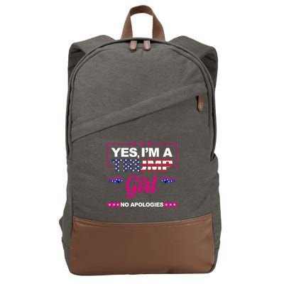 Yes Im A Trump Girl No Apologies 2024 Election Cotton Canvas Backpack