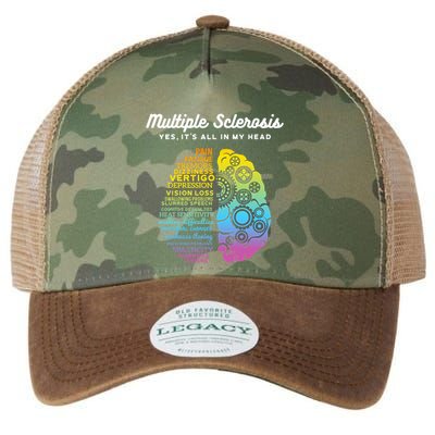 Yes ItS All In My Head Multiple Sclerosis Gift Ms Gift Legacy Tie Dye Trucker Hat