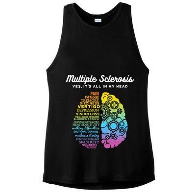 Yes ItS All In My Head Multiple Sclerosis Gift Ms Gift Ladies PosiCharge Tri-Blend Wicking Tank