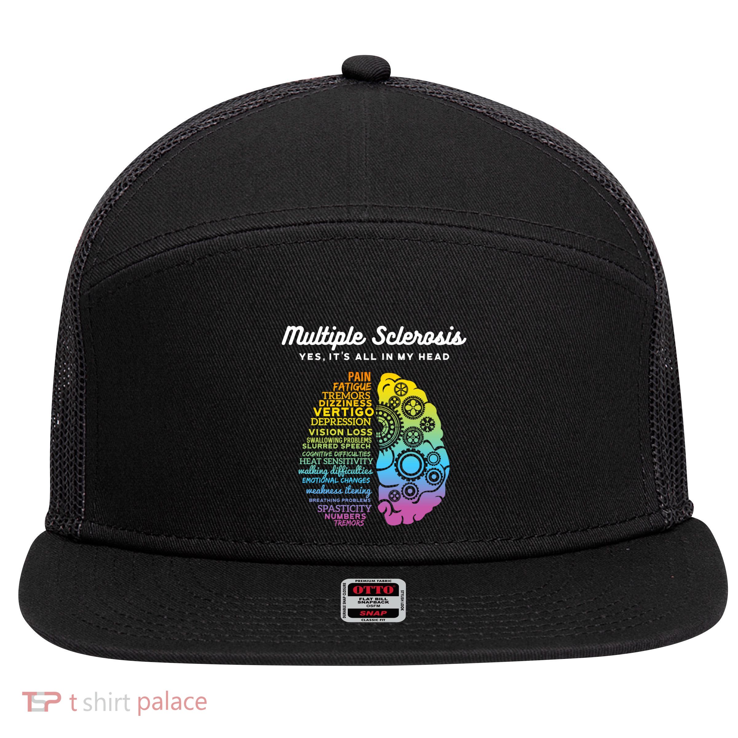 Yes ItS All In My Head Multiple Sclerosis Gift Ms Gift 7 Panel Mesh Trucker Snapback Hat