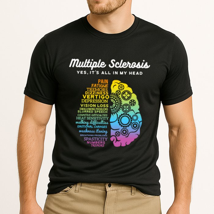 Yes ItS All In My Head Multiple Sclerosis Gift Ms Gift Cooling Performance Crew T-Shirt