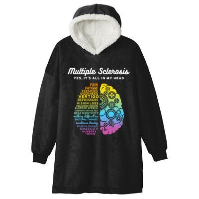 Yes ItS All In My Head Multiple Sclerosis Gift Ms Gift Hooded Wearable Blanket