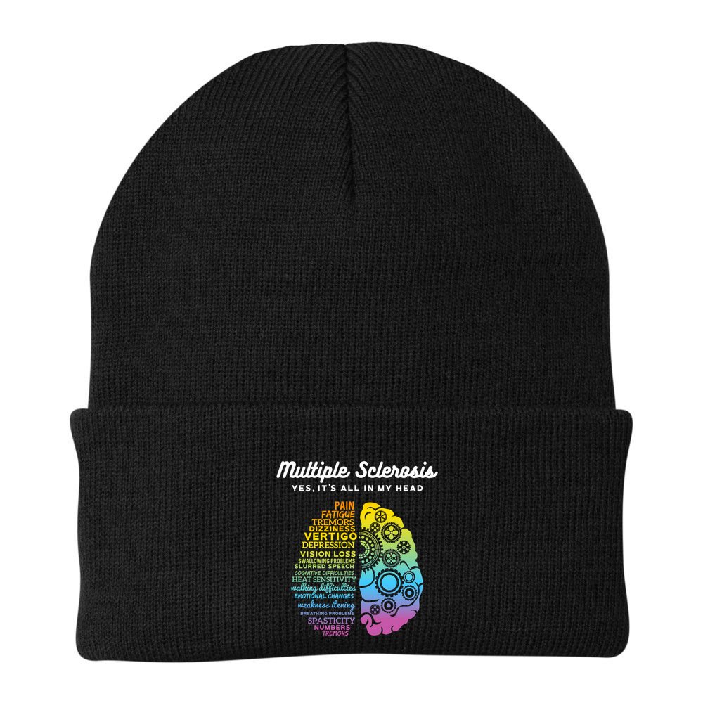 Yes ItS All In My Head Multiple Sclerosis Gift Ms Gift Beanie