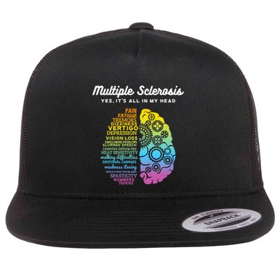 Yes ItS All In My Head Multiple Sclerosis Gift Ms Gift Flatbill Hat