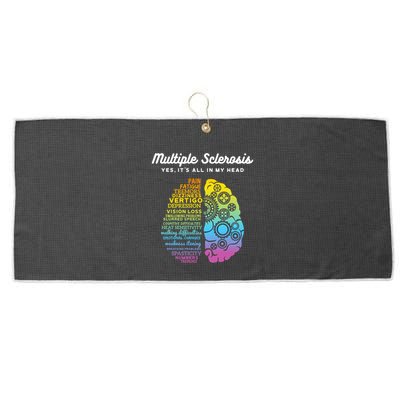 Yes ItS All In My Head Multiple Sclerosis Gift Ms Gift Large Microfiber Waffle Golf Towel