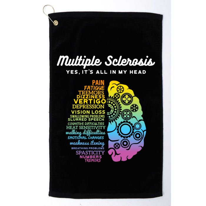 Yes ItS All In My Head Multiple Sclerosis Gift Ms Gift Golf Towel