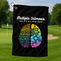 Yes ItS All In My Head Multiple Sclerosis Gift Ms Gift Golf Towel