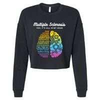 Yes ItS All In My Head Multiple Sclerosis Gift Ms Gift Cropped Pullover Crew