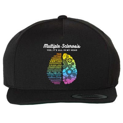 Yes ItS All In My Head Multiple Sclerosis Gift Ms Gift Wool Snapback Cap
