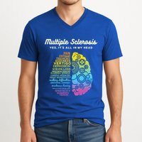 Yes ItS All In My Head Multiple Sclerosis Gift Ms Gift V-Neck T-Shirt
