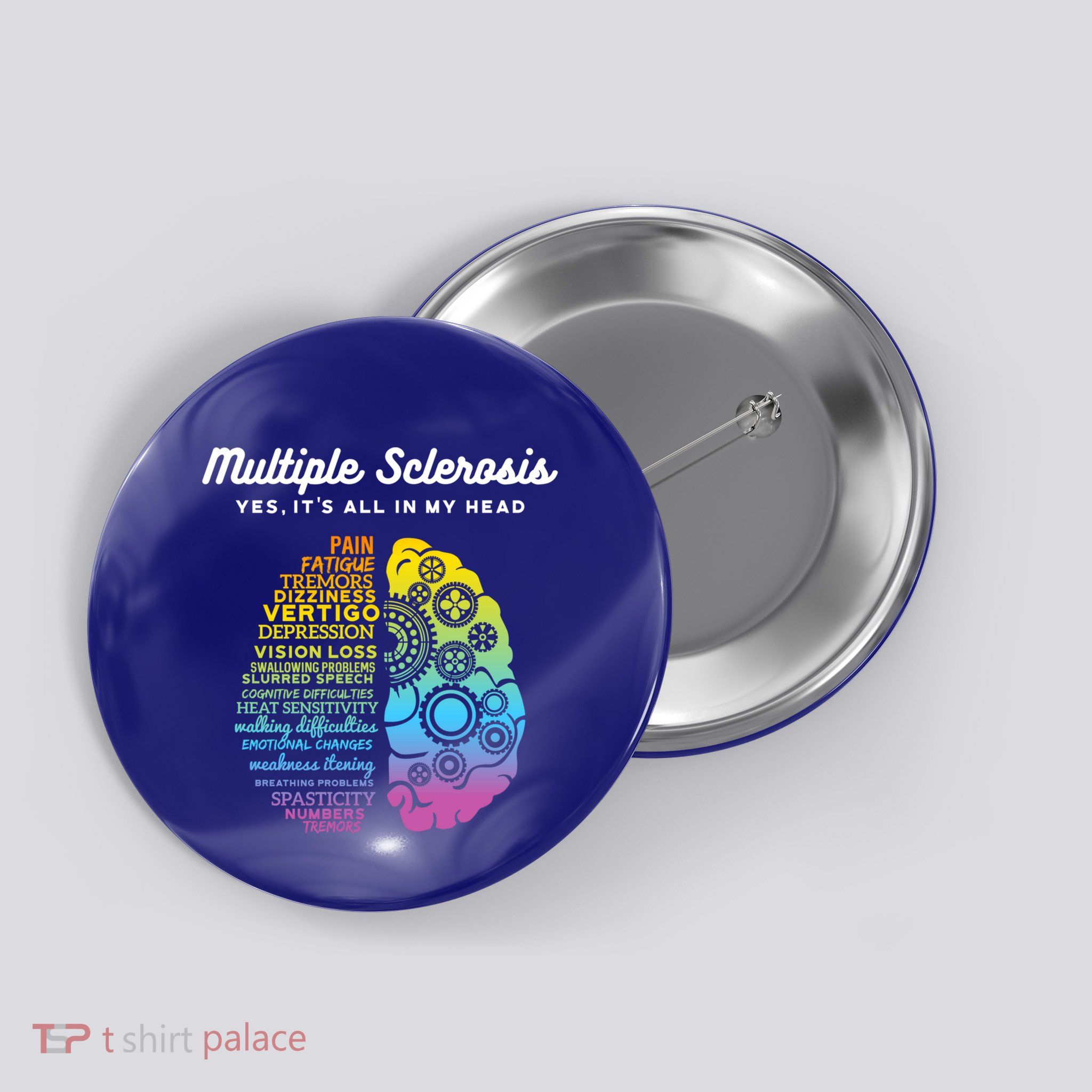 Yes ItS All In My Head Multiple Sclerosis Gift Ms Gift Button