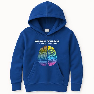 Yes ItS All In My Head Multiple Sclerosis Gift Ms Gift Kids Hoodie